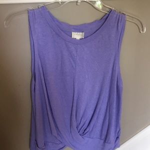 Anthropologie Lilac tank gathered front.